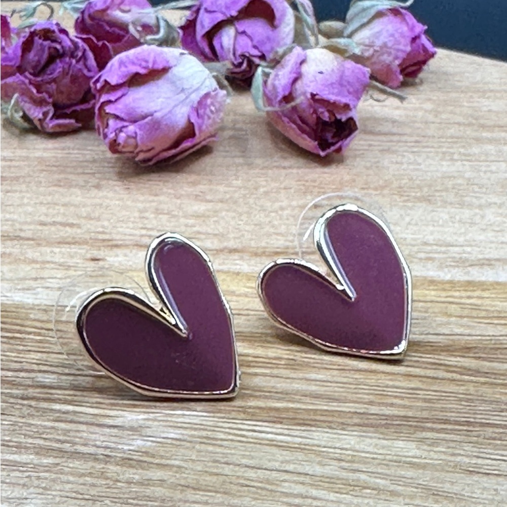 Heart enamel earrings (NEW)